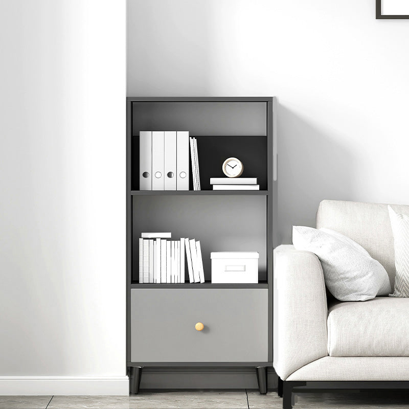 Gray Engineered Wood Bookcase Open Back with Shelves Bookshelf Vertical 19.7"L x 11.8"W x 47.2"H Clearhalo 'Bookcases' 'furn' 'furn_bookcases' 'Furniture' 'Office Furniture' 6070272