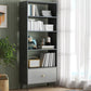 Gray Engineered Wood Bookcase Open Back with Shelves Bookshelf Vertical Clearhalo 'Bookcases' 'furn' 'furn_bookcases' 'Furniture' 'Office Furniture' 6070273