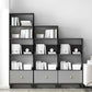 Gray Engineered Wood Bookcase Open Back with Shelves Bookshelf Vertical Clearhalo 'Bookcases' 'furn' 'furn_bookcases' 'Furniture' 'Office Furniture' 6070274