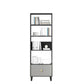 Gray Engineered Wood Bookcase Open Back with Shelves Bookshelf Vertical Clearhalo 'Bookcases' 'furn' 'furn_bookcases' 'Furniture' 'Office Furniture' 6070276