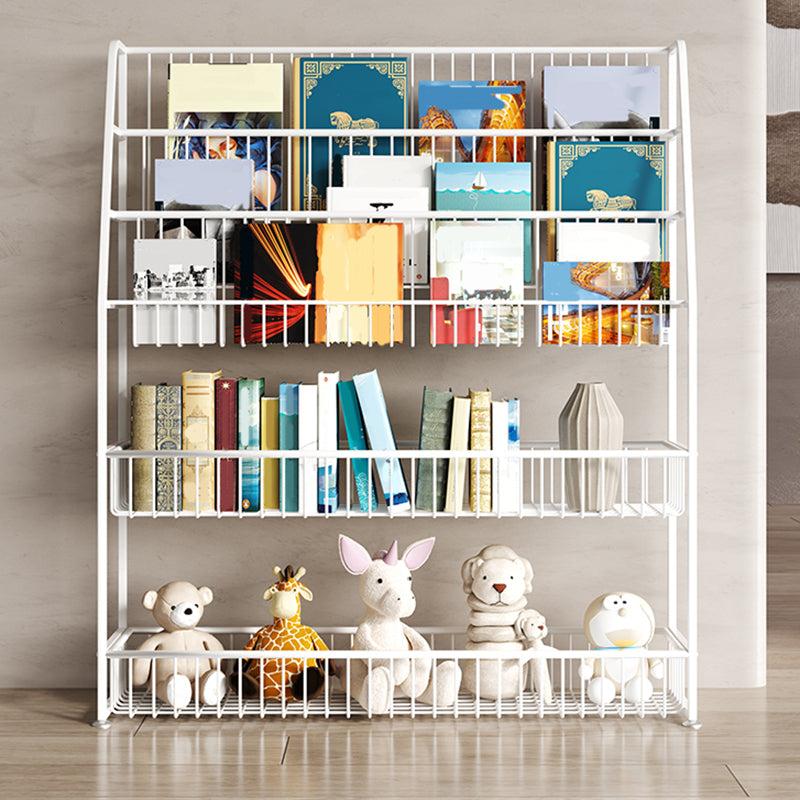 5 Levels Metal Bookcase Closed Back Shelf Bookcase for Study Room