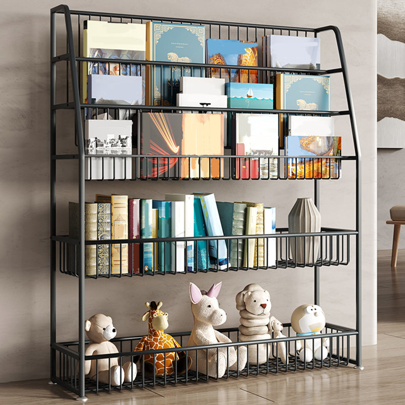 5 Levels Metal Bookcase Closed Back Shelf Bookcase for Study Room