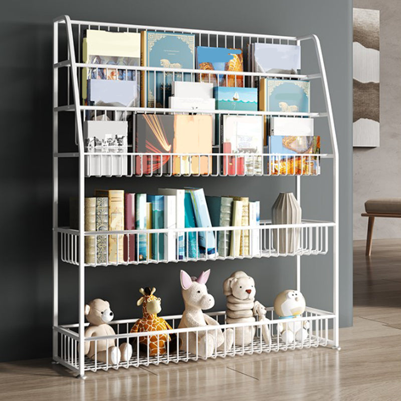 5 Levels Metal Bookcase Closed Back Shelf Bookcase for Study Room