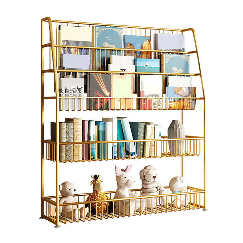 5 Levels Metal Bookcase Closed Back Shelf Bookcase for Study Room