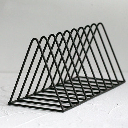 Light Luxury Metal Book Shelf Closed Back Triangle Desktop Bookcase