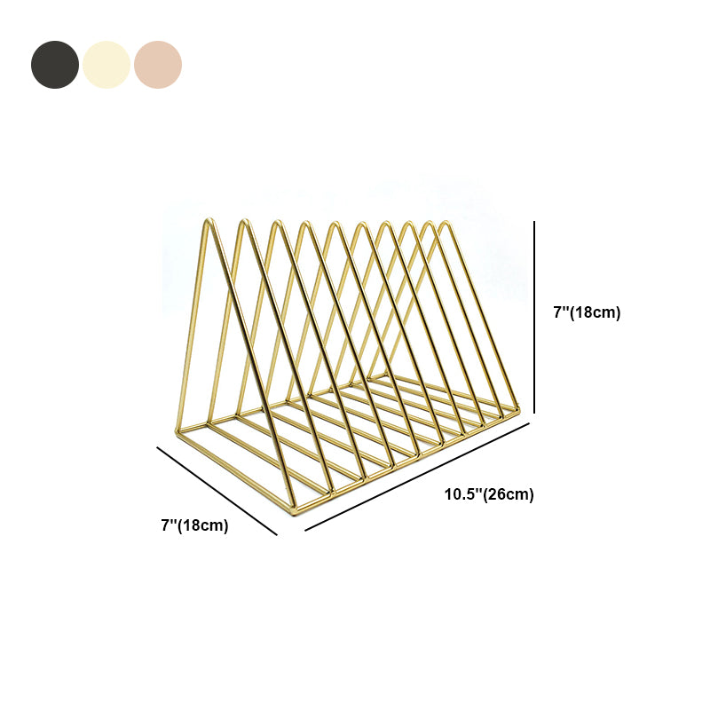 Light Luxury Metal Book Shelf Closed Back Triangle Desktop Bookcase