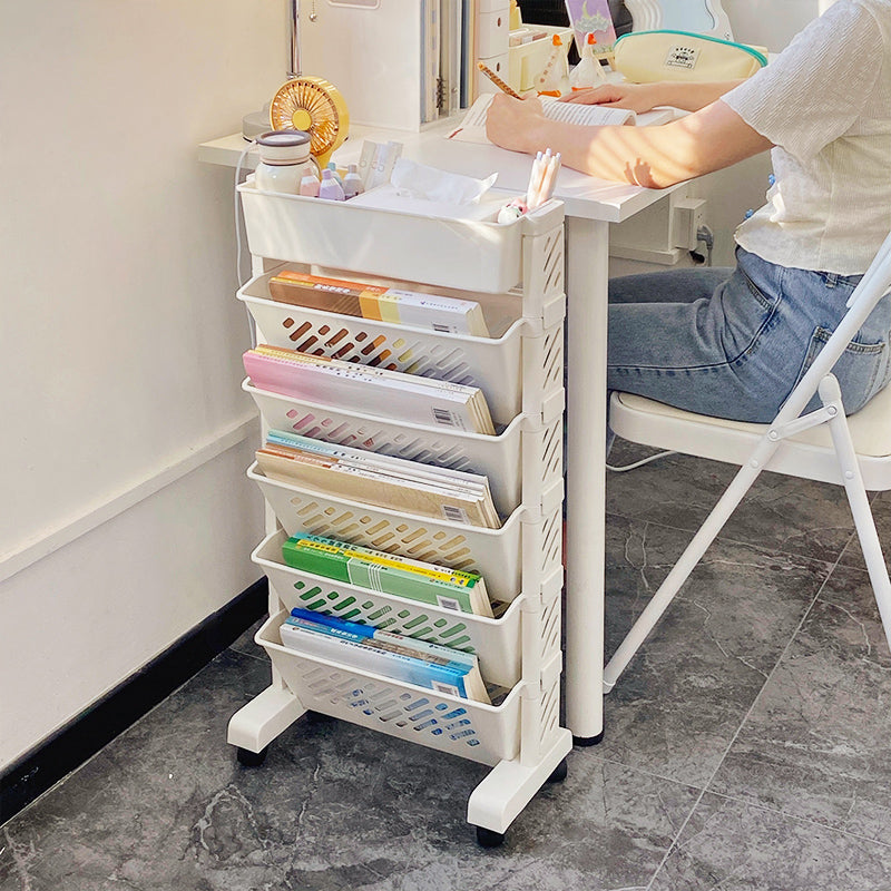 Modern & Contemporary Shelf Bookcase  Plastic/Acrylic Bookshelf with Caster