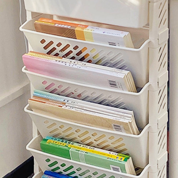 Modern & Contemporary Shelf Bookcase  Plastic/Acrylic Bookshelf with Caster