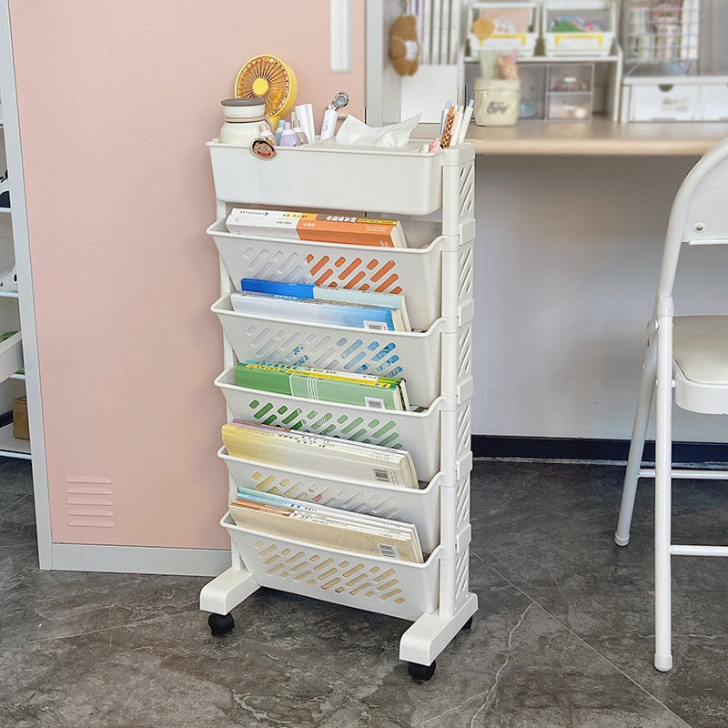 Modern & Contemporary Shelf Bookcase  Plastic/Acrylic Bookshelf with Caster