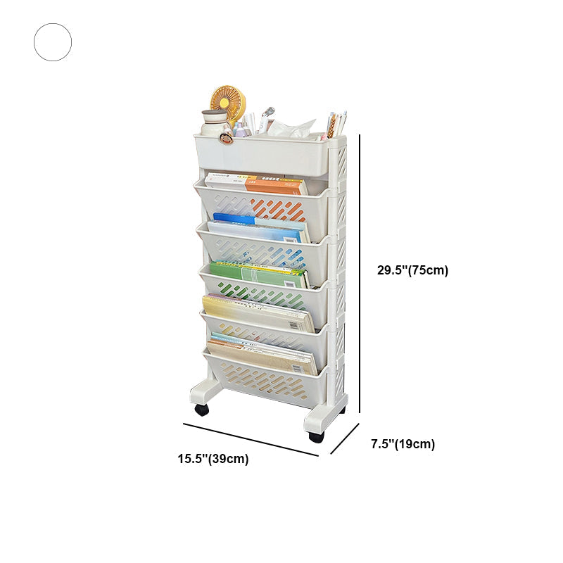 Modern & Contemporary Shelf Bookcase  Plastic/Acrylic Bookshelf with Caster