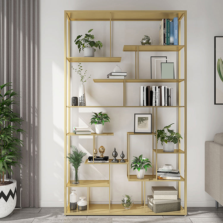 Geometric Metal Shelf Bookcase Glam Vertical Open Book Shelf Clearhalo 'Bookcases' 'furn' 'furn_bookcases' 'Furniture' 'Office Furniture' 6070372