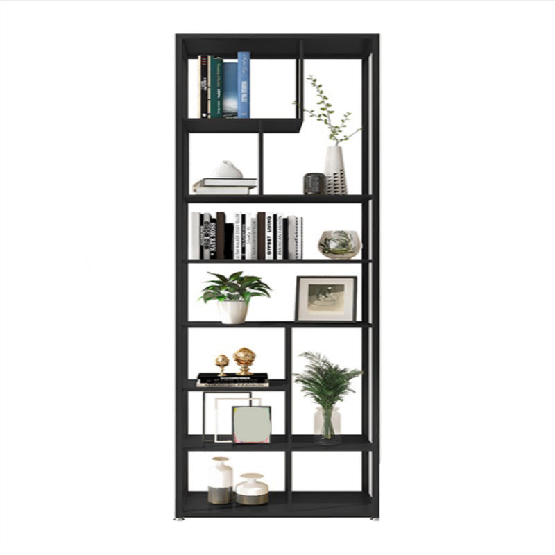 Geometric Metal Shelf Bookcase Glam Vertical Open Book Shelf 31.5"L x 9.8"W x 78.7"H Black Clearhalo 'Bookcases' 'furn' 'furn_bookcases' 'Furniture' 'Office Furniture' 6070373