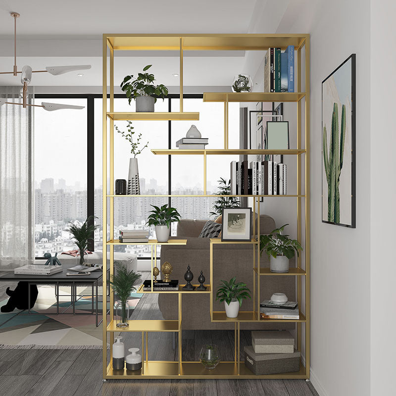 Geometric Metal Shelf Bookcase Glam Vertical Open Book Shelf Clearhalo 'Bookcases' 'furn' 'furn_bookcases' 'Furniture' 'Office Furniture' 6070374