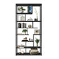 Geometric Metal Shelf Bookcase Glam Vertical Open Book Shelf 39.4"L x 9.8"W x 78.7"H Black Clearhalo 'Bookcases' 'furn' 'furn_bookcases' 'Furniture' 'Office Furniture' 6070375