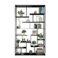 Geometric Metal Shelf Bookcase Glam Vertical Open Book Shelf 47.2"L x 9.8"W x 78.7"H Black Clearhalo 'Bookcases' 'furn' 'furn_bookcases' 'Furniture' 'Office Furniture' 6070377