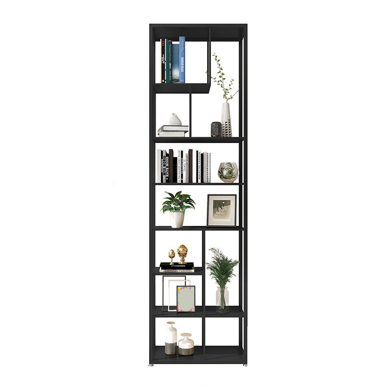 Geometric Metal Shelf Bookcase Glam Vertical Open Book Shelf 23.6"L x 9.8"W x 78.7"H Black Clearhalo 'Bookcases' 'furn' 'furn_bookcases' 'Furniture' 'Office Furniture' 6070380