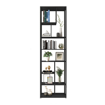 Geometric Metal Shelf Bookcase Glam Vertical Open Book Shelf 23.6"L x 9.8"W x 78.7"H Black Clearhalo 'Bookcases' 'furn' 'furn_bookcases' 'Furniture' 'Office Furniture' 6070380