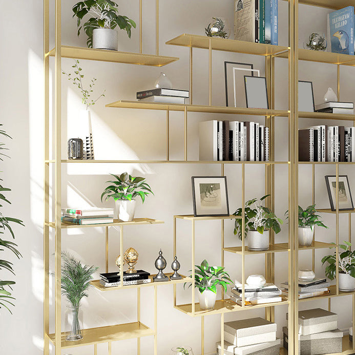 Geometric Metal Shelf Bookcase Glam Vertical Open Book Shelf Clearhalo 'Bookcases' 'furn' 'furn_bookcases' 'Furniture' 'Office Furniture' 6070383