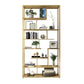Geometric Metal Shelf Bookcase Glam Vertical Open Book Shelf 39.4"L x 9.8"W x 78.7"H Gold Clearhalo 'Bookcases' 'furn' 'furn_bookcases' 'Furniture' 'Office Furniture' 6070384