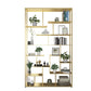 Geometric Metal Shelf Bookcase Glam Vertical Open Book Shelf 47.2"L x 9.8"W x 78.7"H Gold Clearhalo 'Bookcases' 'furn' 'furn_bookcases' 'Furniture' 'Office Furniture' 6070386