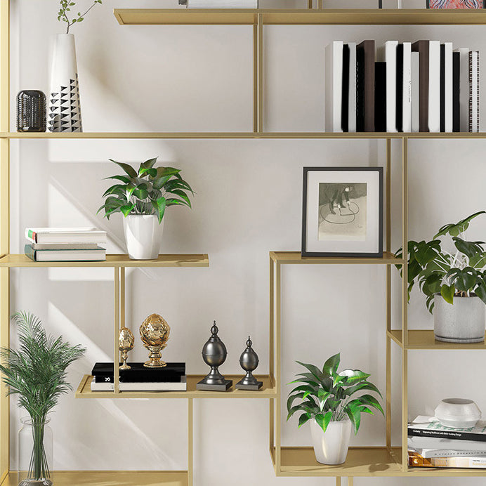 Geometric Metal Shelf Bookcase Glam Vertical Open Book Shelf Clearhalo 'Bookcases' 'furn' 'furn_bookcases' 'Furniture' 'Office Furniture' 6070387