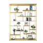 Geometric Metal Shelf Bookcase Glam Vertical Open Book Shelf 59.1"L x 9.8"W x 78.7"H Gold Clearhalo 'Bookcases' 'furn' 'furn_bookcases' 'Furniture' 'Office Furniture' 6070388
