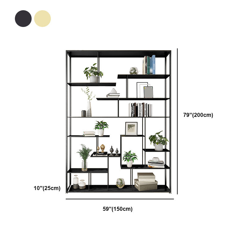 Geometric Metal Shelf Bookcase Glam Vertical Open Book Shelf Clearhalo 'Bookcases' 'furn' 'furn_bookcases' 'Furniture' 'Office Furniture' 6070394