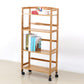 Wooden Bamboo Bookcase 9" Wide with Rectangular Shelves Bookshelf for Study Room