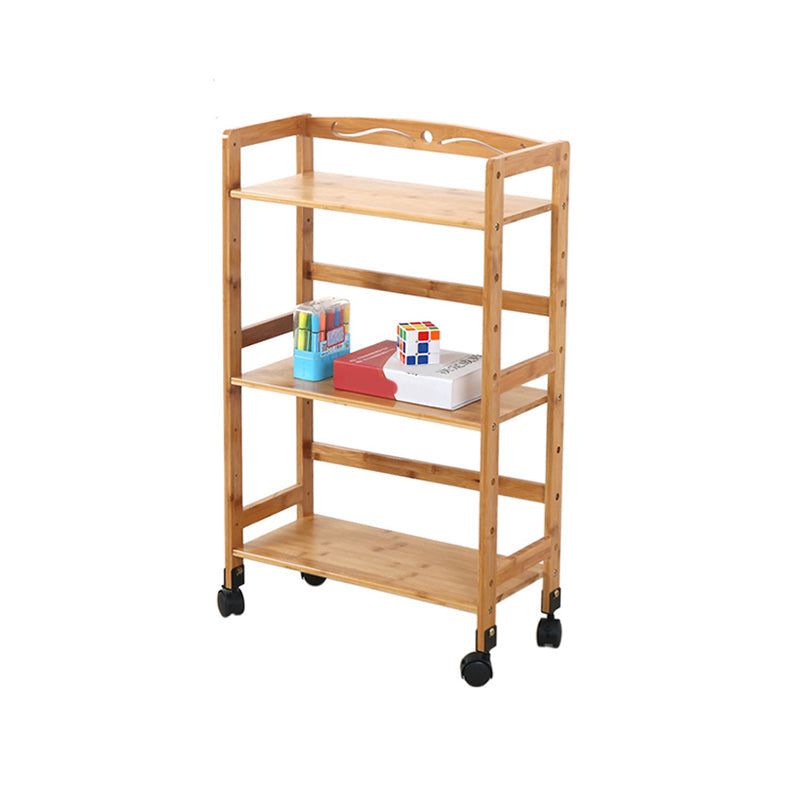 Wooden Bamboo Bookcase 9" Wide with Rectangular Shelves Bookshelf for Study Room