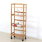 Wooden Bamboo Bookcase 9" Wide with Rectangular Shelves Bookshelf for Study Room