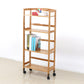 Wooden Bamboo Bookcase 9" Wide with Rectangular Shelves Bookshelf for Study Room