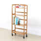 Wooden Bamboo Bookcase 9" Wide with Rectangular Shelves Bookshelf for Study Room