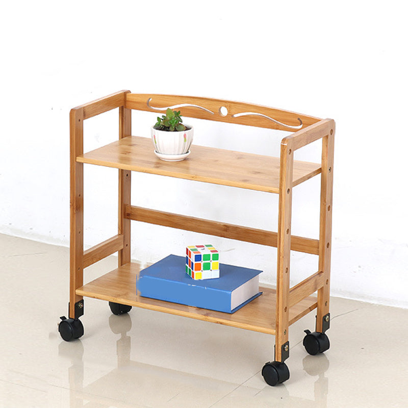 Wooden Bamboo Bookcase 9" Wide with Rectangular Shelves Bookshelf for Study Room