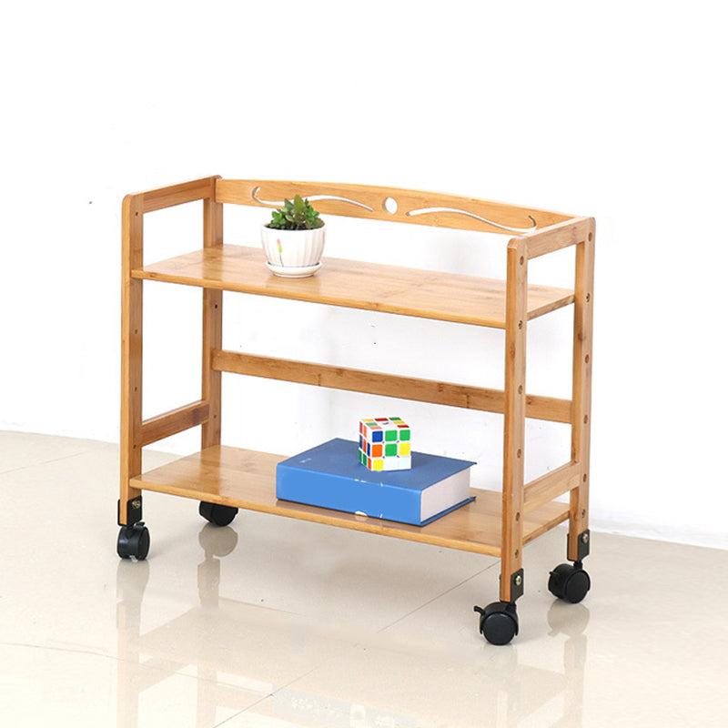 Wooden Bamboo Bookcase 9" Wide with Rectangular Shelves Bookshelf for Study Room