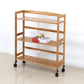 Wooden Bamboo Bookcase 9" Wide with Rectangular Shelves Bookshelf for Study Room