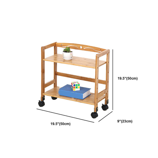 Wooden Bamboo Bookcase 9" Wide with Rectangular Shelves Bookshelf for Study Room