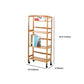 Wooden Bamboo Bookcase 9" Wide with Rectangular Shelves Bookshelf for Study Room