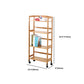 Wooden Bamboo Bookcase 9" Wide with Rectangular Shelves Bookshelf for Study Room