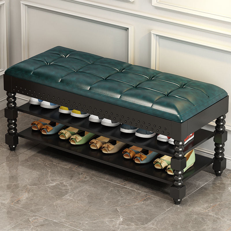 Mid-Century Modern Seating Bench Upholstered Cushioned Bench Blue Clearhalo 'Benches' 'Chairs & Seating' 'furn' 'furn_benches' 'Furniture' 'Living Room Furniture' 6070427