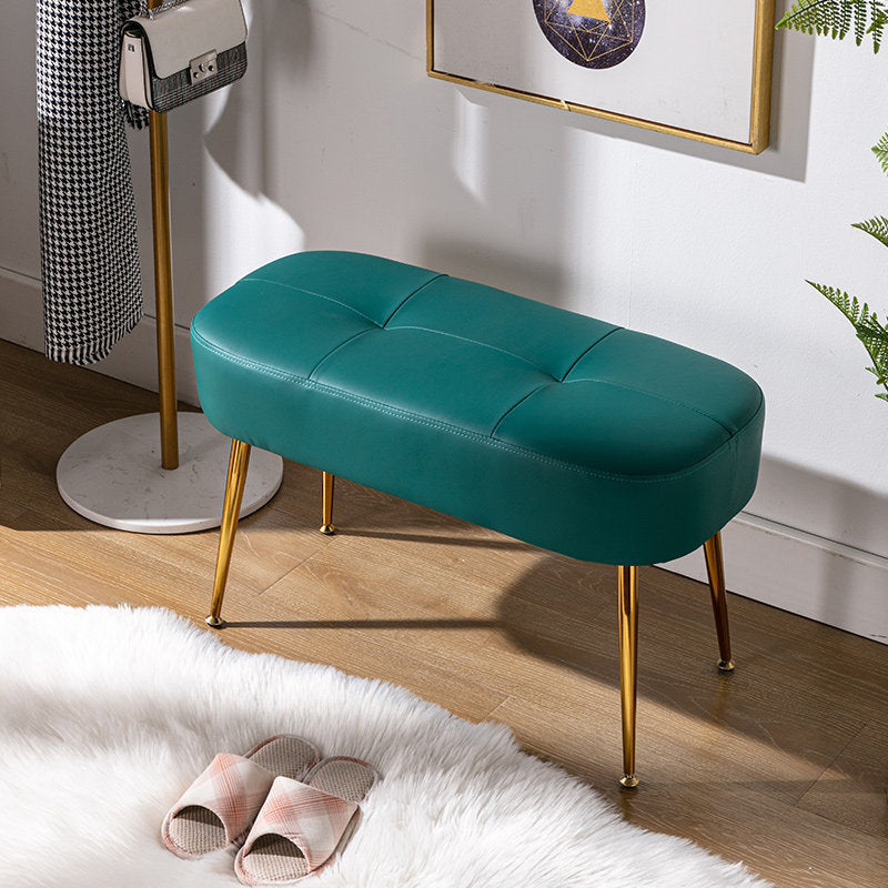 14.2"H Glam Bench Cushioned Tufted Entryway and Bedroom Bench Blackish Green Clearhalo 'Benches' 'Chairs & Seating' 'furn' 'furn_benches' 'Furniture' 'Living Room Furniture' 6070509