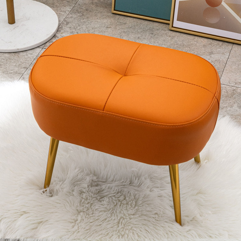 14.2"H Glam Bench Cushioned Tufted Entryway and Bedroom Bench 17.7"L x 11.8"W x 14.2"H Orange Clearhalo 'Benches' 'Chairs & Seating' 'furn' 'furn_benches' 'Furniture' 'Living Room Furniture' 6070515
