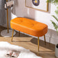 14.2"H Glam Bench Cushioned Tufted Entryway and Bedroom Bench Orange Clearhalo 'Benches' 'Chairs & Seating' 'furn' 'furn_benches' 'Furniture' 'Living Room Furniture' 6070517