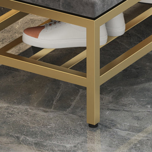 13.8インチ幅の玄関ベンチモダンクッション金属席ベンチ