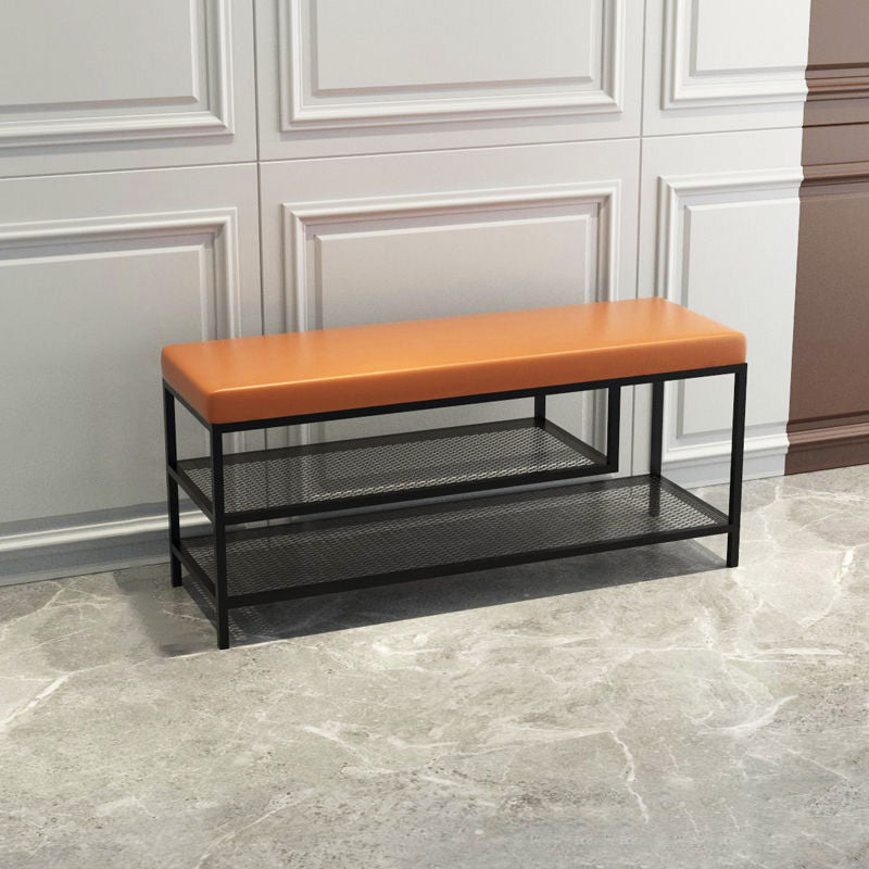 Banc de siège moderne mousse amortie de 17,72 pouces h avec rangement de chaussures