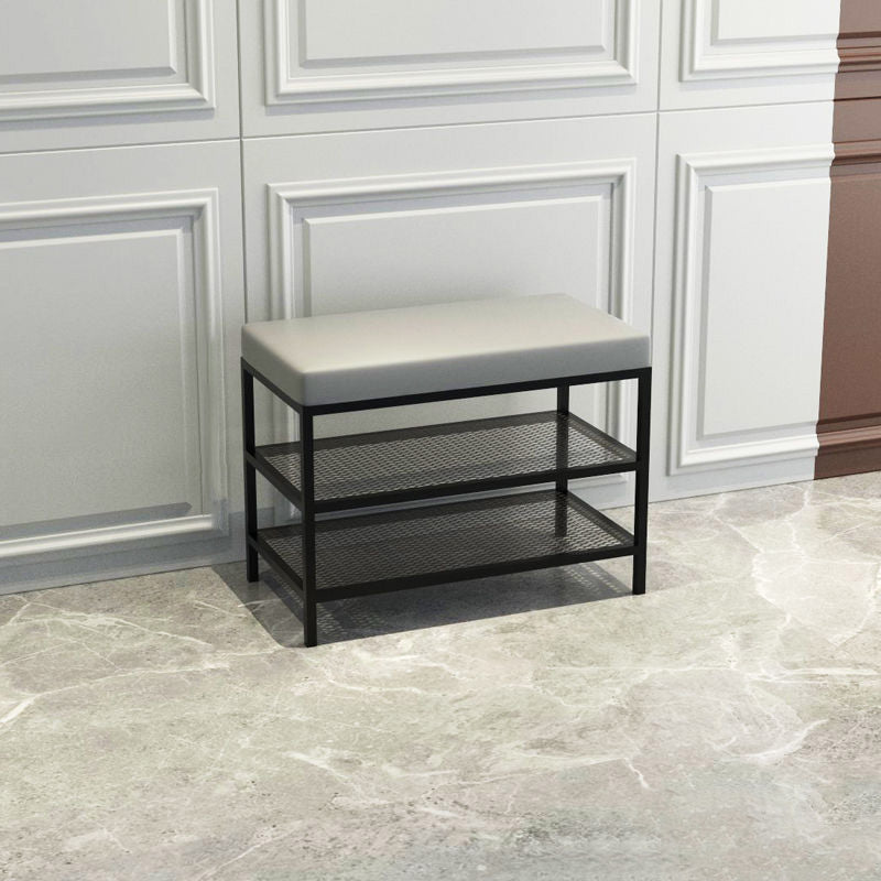 Banc de siège moderne mousse amortie de 17,72 pouces h avec rangement de chaussures