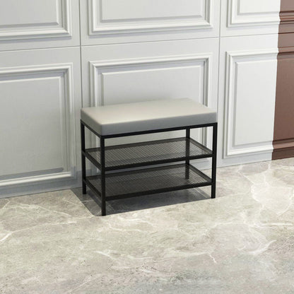 Banc de siège moderne mousse amortie de 17,72 pouces h avec rangement de chaussures