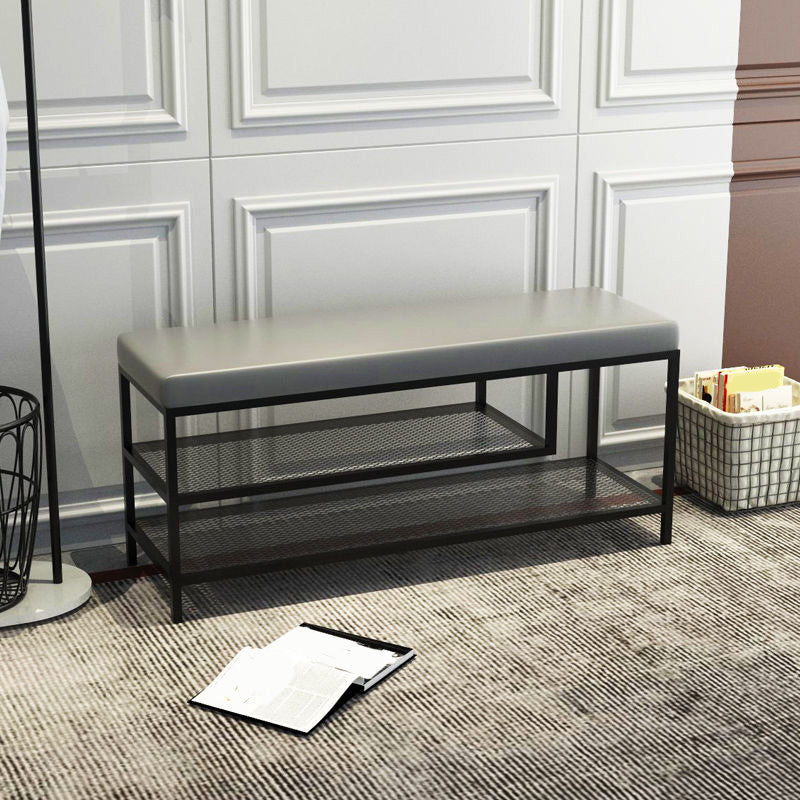 Banc de siège moderne mousse amortie de 17,72 pouces h avec rangement de chaussures