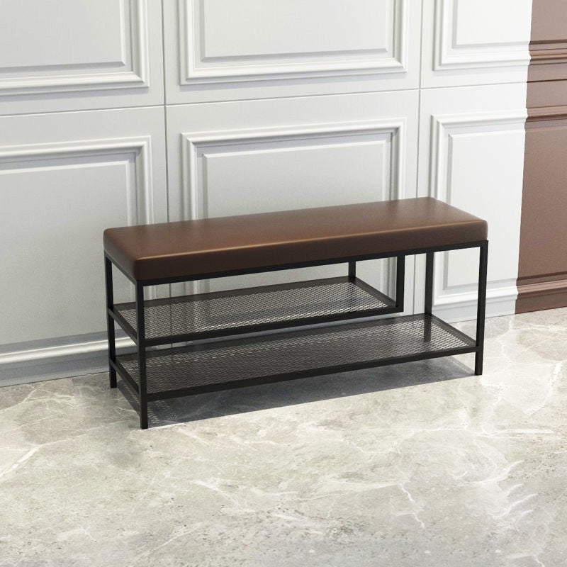 Banc de siège moderne mousse amortie de 17,72 pouces h avec rangement de chaussures