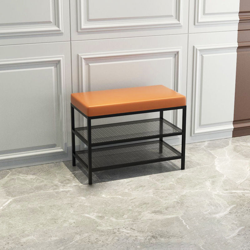 Banc de siège moderne mousse amortie de 17,72 pouces h avec rangement de chaussures