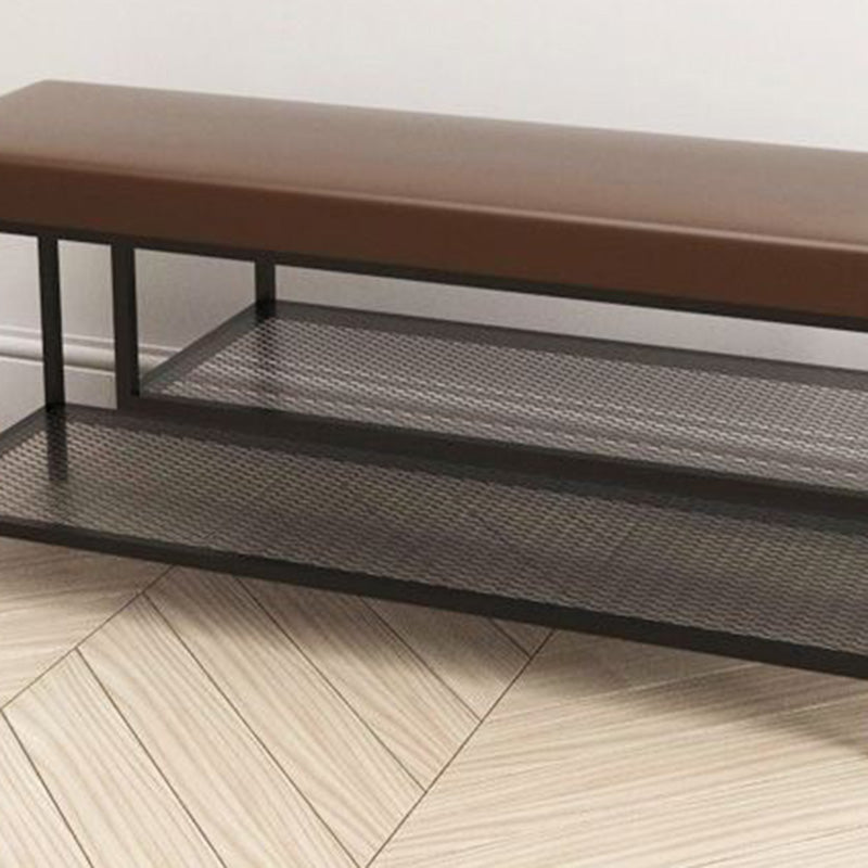 Banc de siège moderne mousse amortie de 17,72 pouces h avec rangement de chaussures